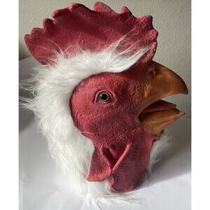 Chicken Rooster Mask Latex Prop Theater Play Cosplay Rooster Rubber Costume